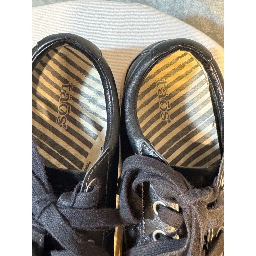 Taos Plim Soul Lux Women Sneaker Black Leather Lace Up Sz 7 comfort walking shoe - Picture 5 of 10